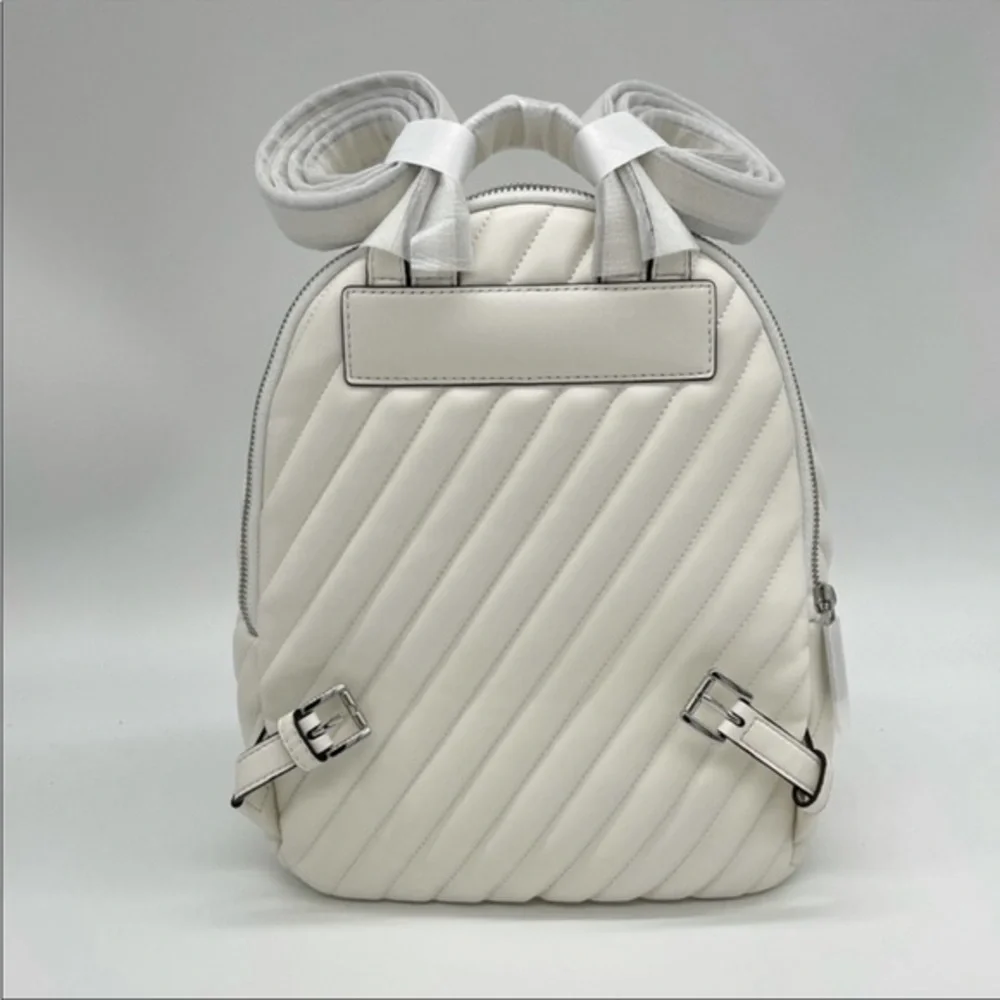 New Michael Kors Medium Erin Backpack Optic White